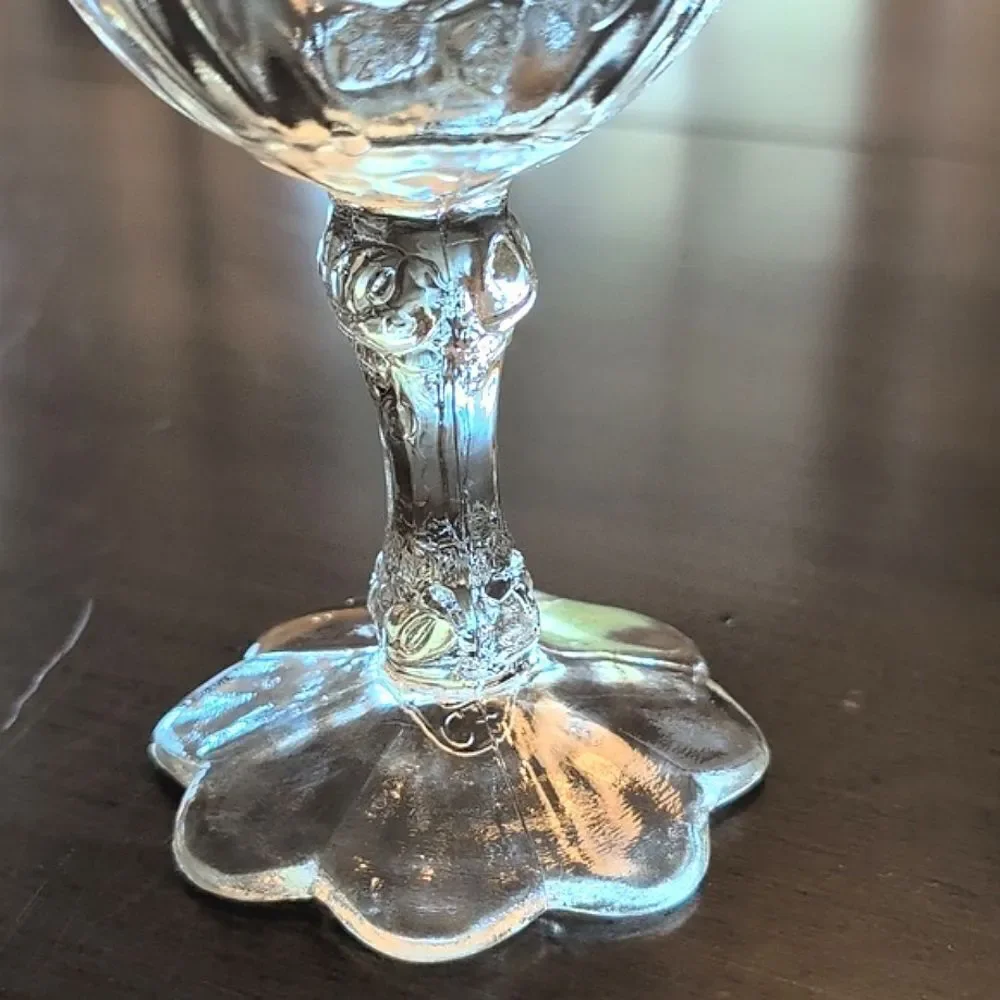 Vintage Fenton Glass Floral Crimped Ruffle Edge Compote Pedestal Candy Dish